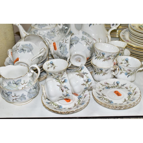 720 - ROYAL ALBERT TEA WARES ETC, comprising 'Brigadoon' - six cups and saucers, milk jug, sugar bowl and ... 