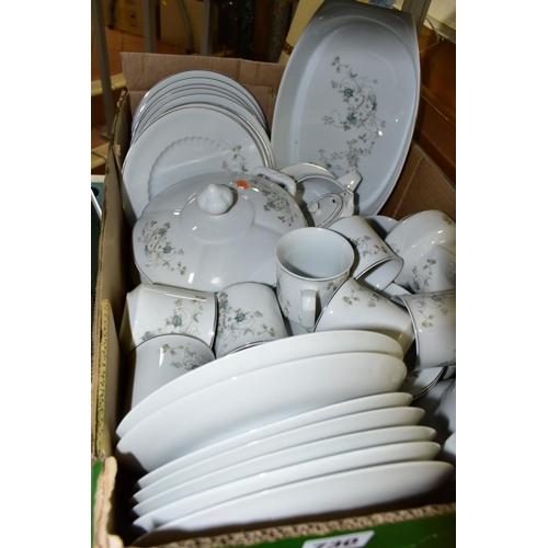 730 - TWO BOXES AND LOOSE OF PORCELANA REAL BRASIL 'WHITE BLOSSOM' PATTERN TEA AND DINNER WARES, including... 