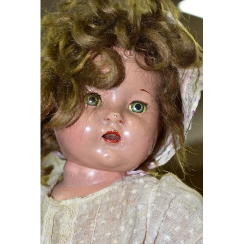 755 - TWO VINTAGE DOLLS ETC, comprising a Reliable of Canada baby doll, sleeping eyes, open mouth showing ... 