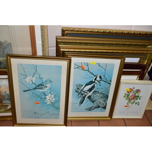 762 - A  QUANTITY OF PAINTINGS AND PRINTS ETC, to include two watercolour landscapes circa 1930's/1940's, ... 