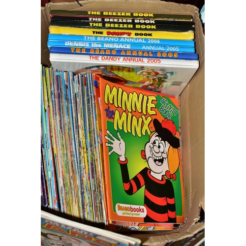 767 - COMICS a collection of 100+ Beano and Dandy comics dating from the early 2000s and seven annuals, Be... 