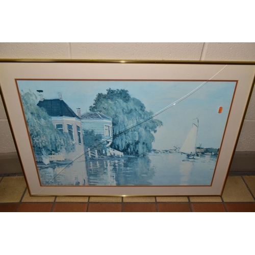 774 - After Fitz Hugh Lane 'Boston Harbour', an open edition print of a maritime scene, framed, approximat... 