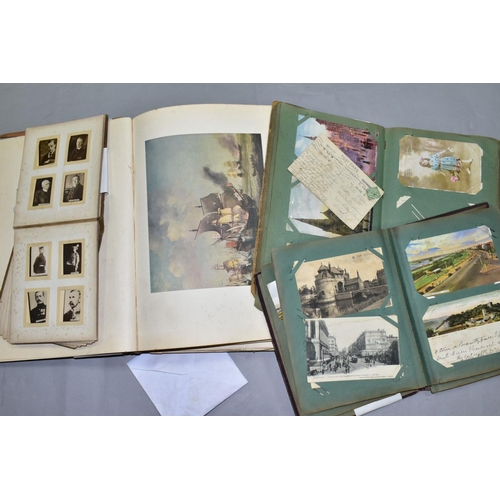 788 - EPHEMERA, Four Albums containing a collection of Postcards, 'Guinea Gold' Cigarette Cards and 'Great... 