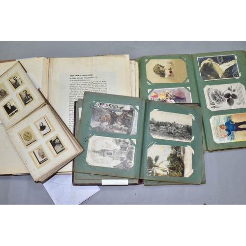 788 - EPHEMERA, Four Albums containing a collection of Postcards, 'Guinea Gold' Cigarette Cards and 'Great... 