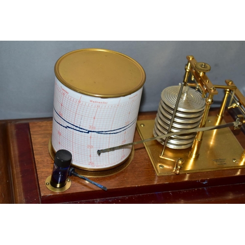 794 - A 20TH CENTURY MAHOGANY CASED BAROGRAPH BY SHORT & MASON OF LONDON, five glazed panel case, movement... 