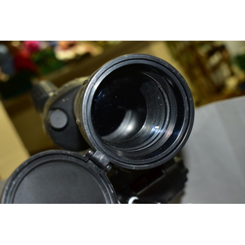 798 - A ZENNOX SPOTTING SCOPE AND BINOCULARS, comprising Zennox 20 - 60 x 60 spotting scope mounted on a T... 