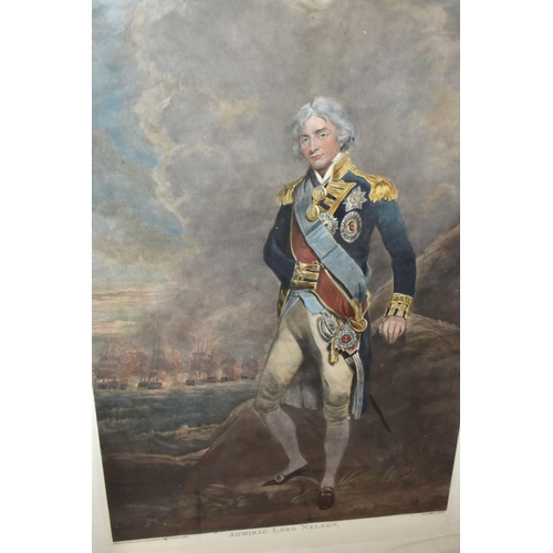 801 - AFTER JOHN HOPPNER (1758-1810) 'ADMIRAL LORD NELSON', a mezzotint print engraved by Charles Turner, ... 