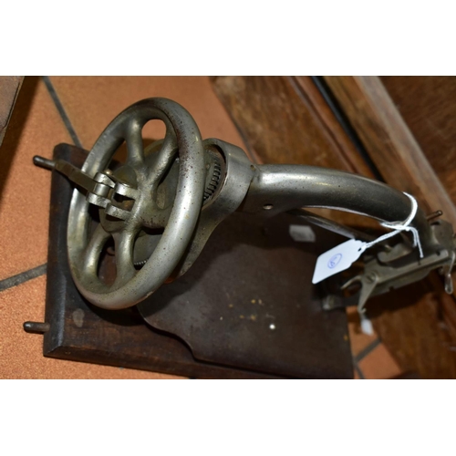 804 - FOUR ANTIQUE SEWING MACHINES, three with cases, late nineteenth/early twentieth century, comprising ... 