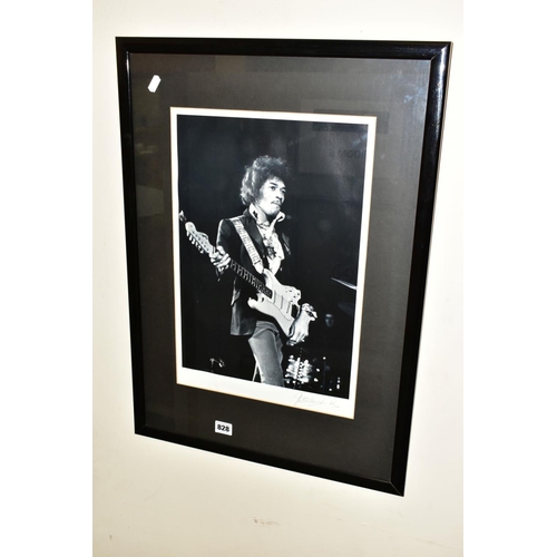 828 - JIMI HENDRIX, three Jimi Hendrix images, a Val Wilmer photo-lithograph limited edition 68/500 of Jim... 