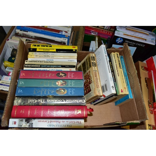 842 - FOUR BOXES OF BOOKS AND ART MATERIALS, approximately seventy books with titles to include art, craft... 