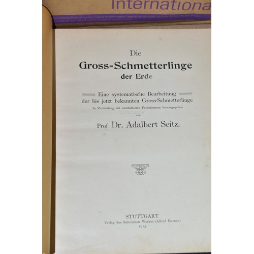 874 - ANTIQUARIAN ART BOOKS in two boxes to include eight volumes of Die Gross-Schmetterlinge der Erdel vo... 