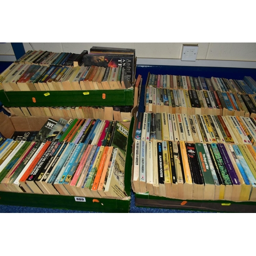 889 - BOOKS approximately 250 paperback titles in five boxes, mostly modern or mid-20th century contempora... 