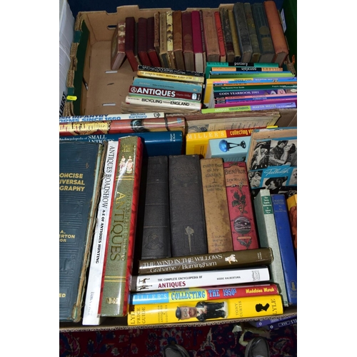 894 - BOOKS, two boxes containing approximately 60 miscellaneous titles including Miller's Antique publica... 