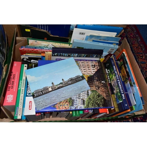 899 - TRAVEL BOOKS, Guides and Miscellaneous, five boxes containing over 200 titles featuring Guides to Co... 