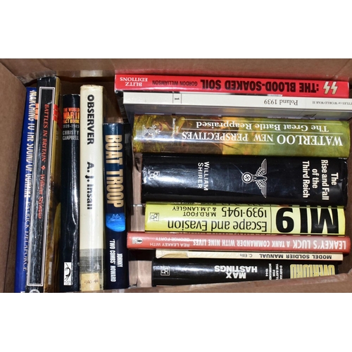 903 - NINE BOXES OF BOOKS AND MAGAZINES RELATING TO MILITARY ETC, to include Armourer Magazines, WWI and W... 