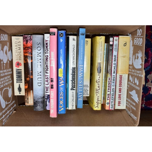 903 - NINE BOXES OF BOOKS AND MAGAZINES RELATING TO MILITARY ETC, to include Armourer Magazines, WWI and W... 