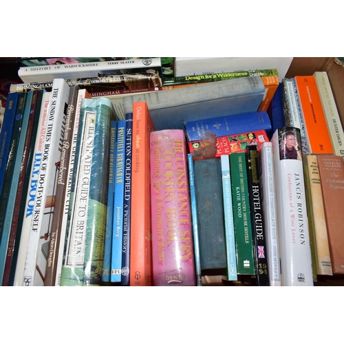 907 - BOOKS, five boxes containing approximately 180+ miscellaneous titles to include Gardening, Travel, L... 