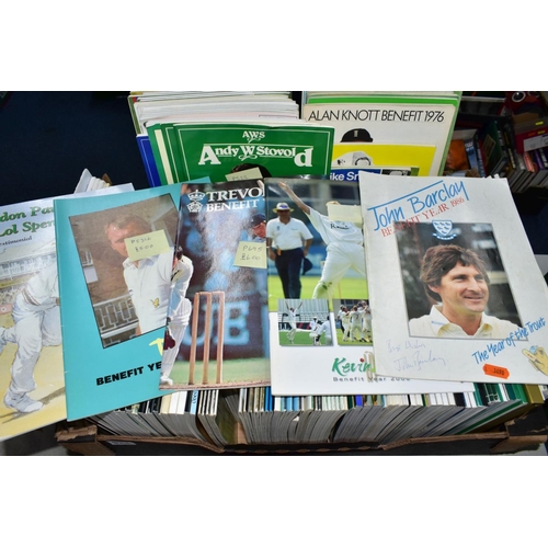 922 - CRICKET - TESTIMONIAL & BENEFIT PROGRAMMES, a large quantity of Testimonial and Benefit Programmes (... 