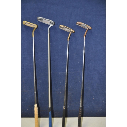 1251 - A BOX OF VARIOUS GOLF CLUBS to include nine Ping golf, clubs, a selection of putters such as John Da... 