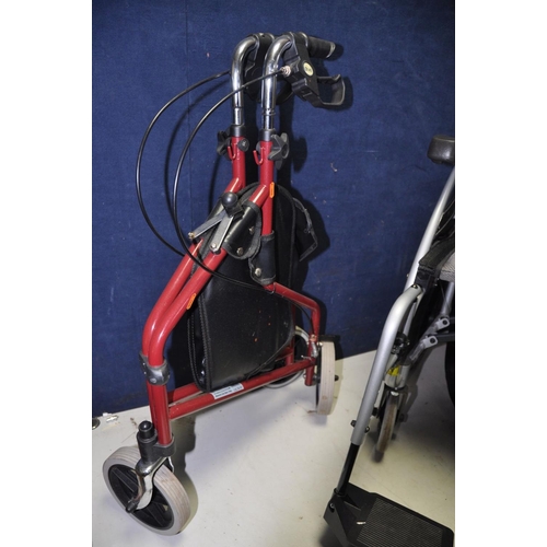 1270 - A KARMA S-ERGO115 WHEELCHAIR folding push along wheelchair in good used condition along with a Drive... 