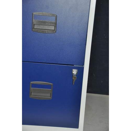 1305 - A MODERN METAL TWO DRAWER FILING CABINET with two keys and a Lifetime 6ft folding plastic topped tab... 