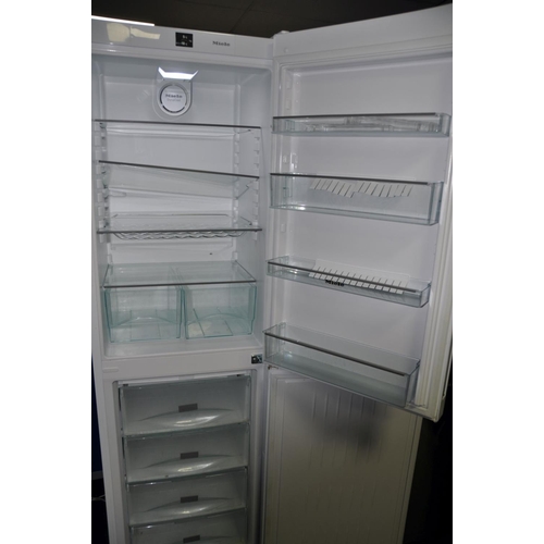 1318 - A MIELE TALL FRIDGE FREEZER model No KFN29042DWS, width 59cm x depth 62cm x height 200cm (PAT pass a... 