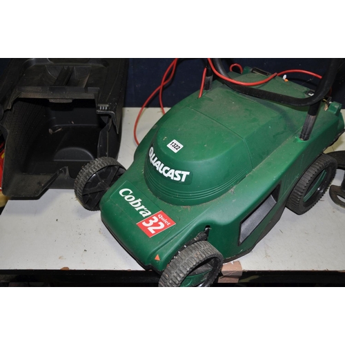 1322 - A QUALCAST COBRA QUIET 32 LAWN MOWER and a Black and Decker reflex electric strimmer model No GL550 ... 