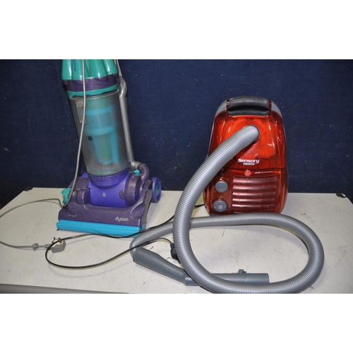 1350 - A HOOVER SENSORY 1900 VACUUM CLEANER and a Dyson DC07 upright vacuum cleaner (some plastic damage) (... 