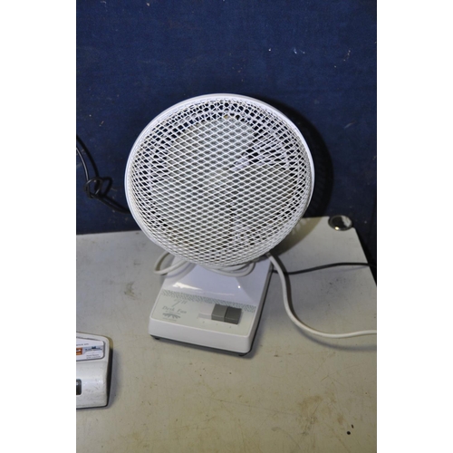 1360 - A BOSCH ATHLET 25.2V VACUUM along with a Panasonic vacuum model No MC-E7012, a seven inch desk fan a... 