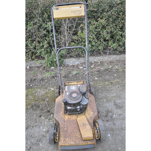 1234 - THREE VINTAGE PETROL LAWN MOWERS, to include a Qualcast Suffolk Punch 43s with grass box (engine pul... 