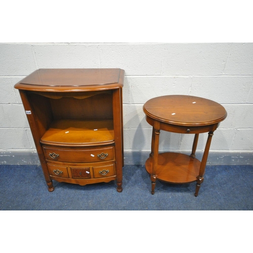 1665 - A WILLIS AND GAMBIER CHERRYWOOD CABINET, with an open shelf, above two drawers, width 66cm x depth 4... 