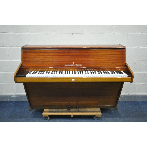 1669 - A MONINGTON & WESTON MAHOGANY CASED OVERSTUNG UPRIGHT PIANO, serial number 72975