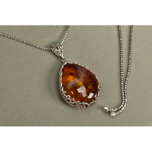 113 - A SILVER GEMSET NECKLACE A WHITE METAL GEMSET NECKLACE, BRACELET AND RING, a multi stone necklace co... 