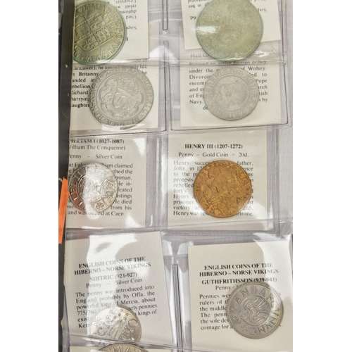 179 - A TRAY OF MIXED COINAGE, to include William 1st to Charles II reproduction coins, commemoratives, a ... 