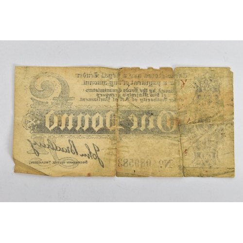 189 - A 1914-15 BRADBURY DISTRESSED ONE POUND TREASURY BANKNOTE