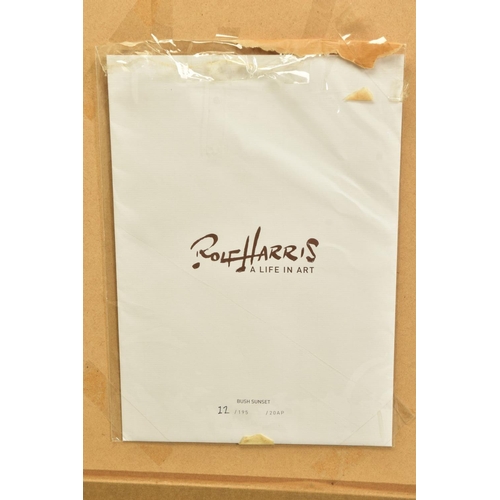 417 - ROLF HARRIS (AUSTRALIA 1930) 'BUSH SUNSET', a signed limited edition print of a landscape, 12/195 wi... 