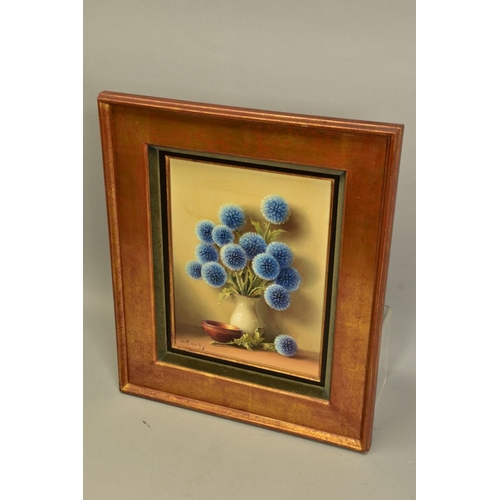 419 - ROBERT CHAILLOUX (FRENCH 1913-2006) 'LES CHARDONS BLEUS / THE BLUE THISTLES', a still life study of ... 