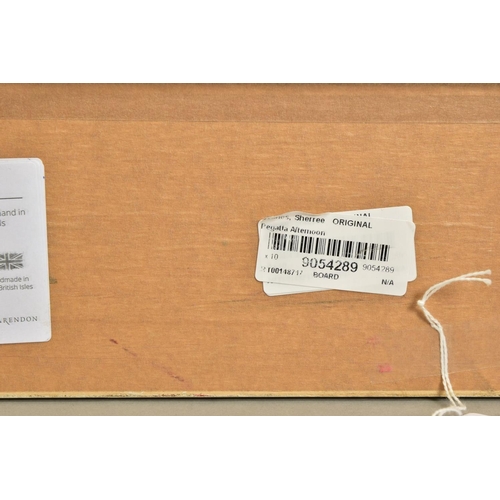 420 - SHERREE VALENTINE DAINES (BRITISH 1959) 'REGATTA AFTERNOON', figures sitting in deckchairs beside th... 