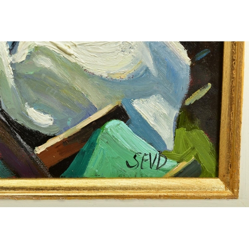 420 - SHERREE VALENTINE DAINES (BRITISH 1959) 'REGATTA AFTERNOON', figures sitting in deckchairs beside th... 