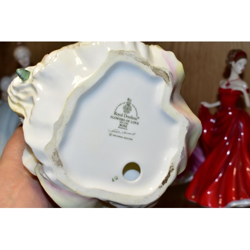 431 - FIVE ROYAL DOULTON LADY FIGURES, comprising 'Flowers of Love' HN3709, 'Pretty Ladies -For My Love' H... 