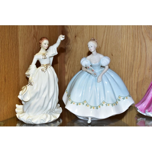 431 - FIVE ROYAL DOULTON LADY FIGURES, comprising 'Flowers of Love' HN3709, 'Pretty Ladies -For My Love' H... 