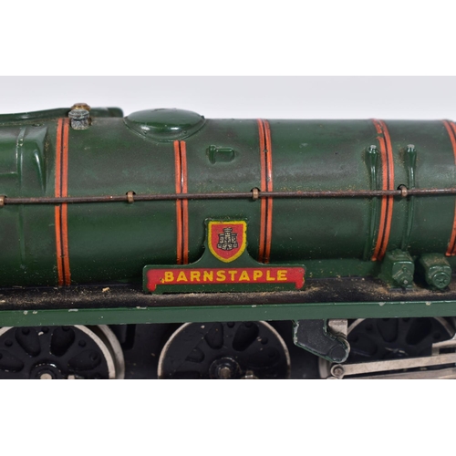 1 - A BOXED HORNBY DUBLO REBUILT WEST COUNTRY CLASS LOCOMOTIVE, 'Barnstaple' No.34005, B.R. lined green ... 