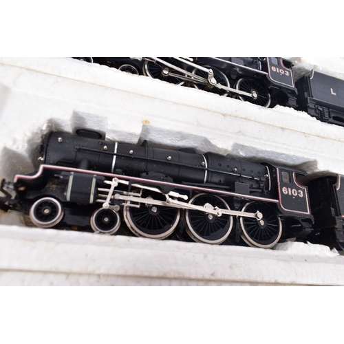 20 - FOUR BOXED AIRFIX GMR OO GAUGE REBUILT ROYAL SCOT CLASS LOCOMOTIVES, 2 x 'Royal Scots Fusilier', No.... 