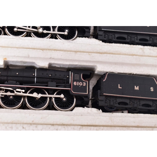 20 - FOUR BOXED AIRFIX GMR OO GAUGE REBUILT ROYAL SCOT CLASS LOCOMOTIVES, 2 x 'Royal Scots Fusilier', No.... 