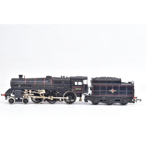 60 - TWO BOXED TRIX HO GAUGE STANDARD CLASS 5 LOCOMOTIVES, No.73000, B.R. lined black livery, with a simi... 