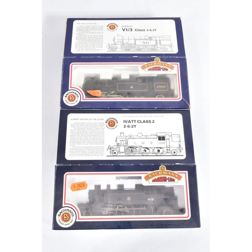 63 - TWO BOXED BACHMANN OO GAUGE TANK LOCOMOTIVES, Ivatt class 2 No.41221 (31-450) and V1 class No.67664 ... 