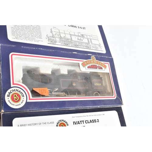 63 - TWO BOXED BACHMANN OO GAUGE TANK LOCOMOTIVES, Ivatt class 2 No.41221 (31-450) and V1 class No.67664 ... 