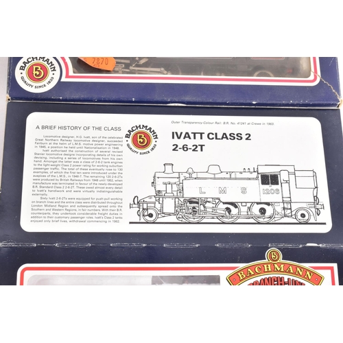 63 - TWO BOXED BACHMANN OO GAUGE TANK LOCOMOTIVES, Ivatt class 2 No.41221 (31-450) and V1 class No.67664 ... 