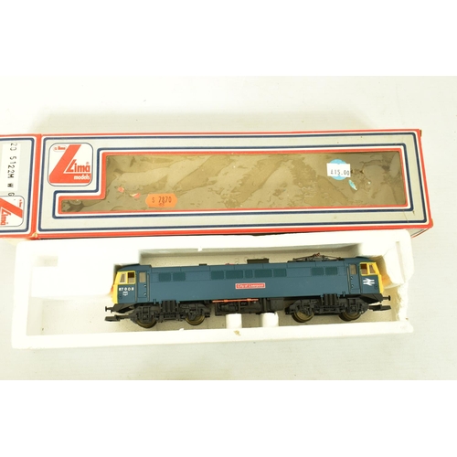 85 - FIVE BOXED LIMA OO GAUGE CLASS 87 LOCOMOTIVES, 3 x 'City of London' No.87 005 (L205125), one with na... 