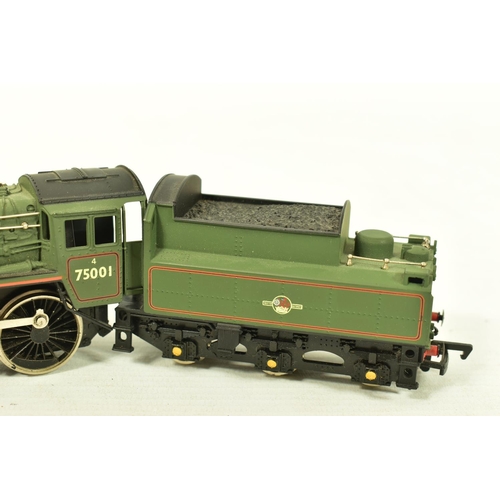 96 - FIVE BOXED MAINLINE OO GAUGE STANDARD CLASS 4 LOCOMOTIVES, 2 x No.75001, B.R. lined green livery (37... 